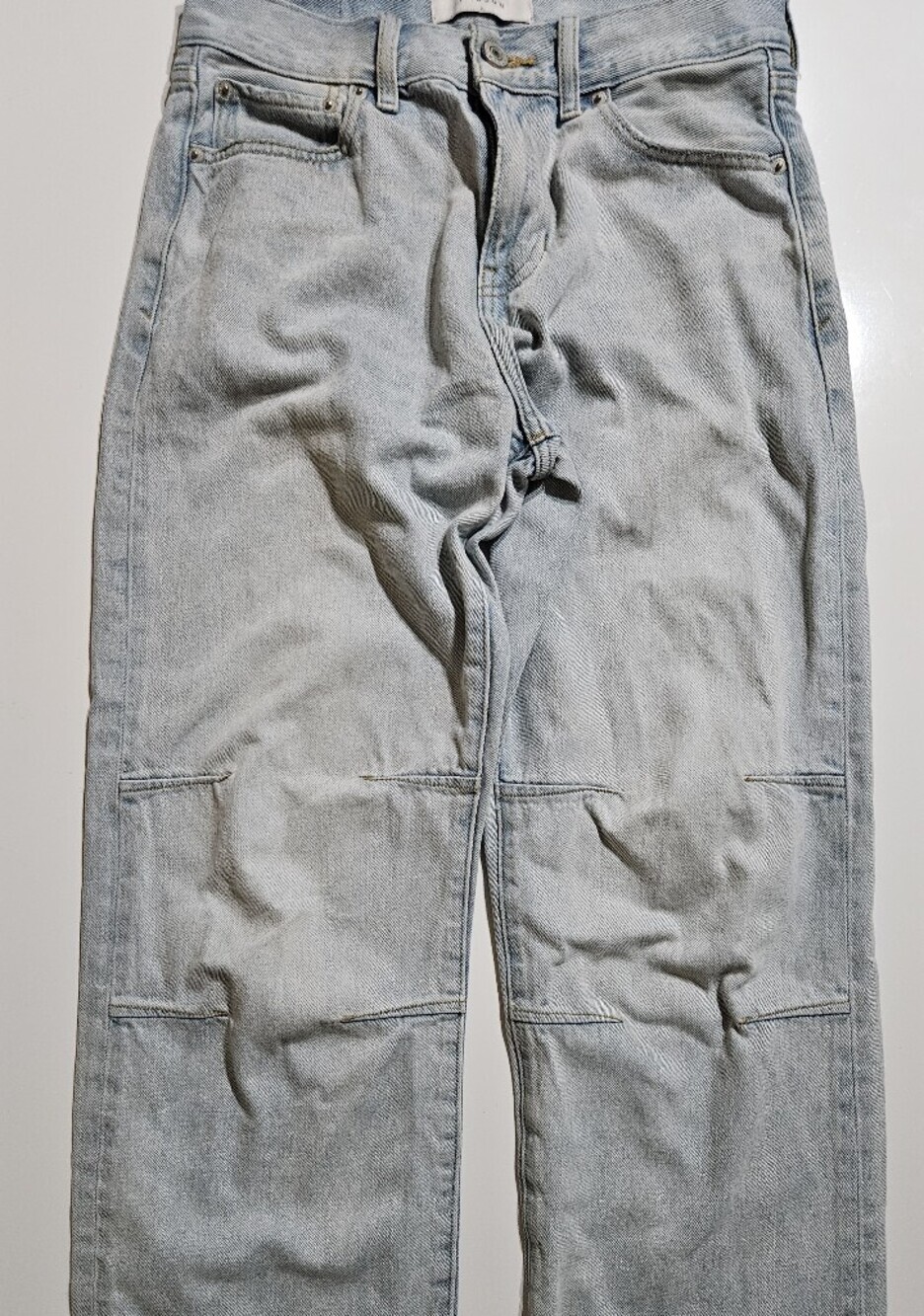 PacSun Baggy Jeans Men's 29x30 Light Wash Straight Leg Distressed Hem Denim.